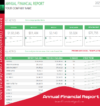 Annual Financial Report Excel Template featuring sections for income statements, balance sheets, cash flow reports, and visual charts.