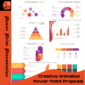 Graphical PowerPoint template with vector graphics, charts, tables, and customizable infographic elements.
