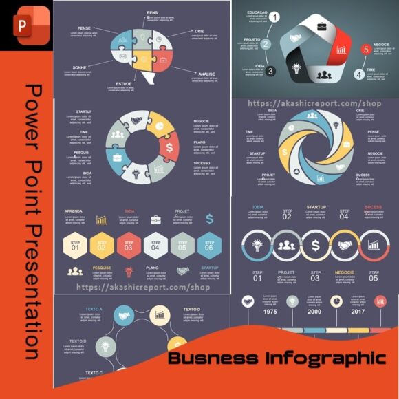 Escuro PowerPoint Template with 148 unique, stylish slides for business presentations.