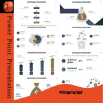 Financial infographic PowerPoint template with customizable charts and data visualizations.