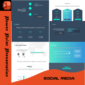 Social media PowerPoint template with structured slides for marketing analytics, engagement strategies, and campaign performance reports.