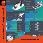 A brainstorming-themed PowerPoint template with idea mapping, workflow structures, and creative problem-solving visuals.