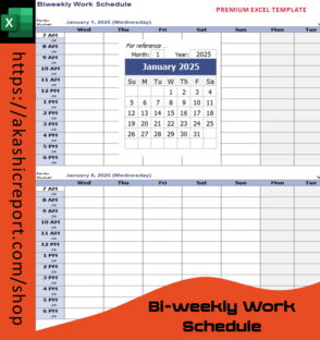 Bi-weekly Work Schedule Excel Template for employee shift planning and tracking