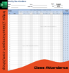 Class Attendance template in Excel showing a list of students and their attendance records.