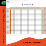 Leave Tracker Excel Template with automated leave calculations and employee attendance records