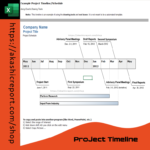 Project Timeline template in Excel showing milestones, dates, and task progress
