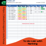 To-Do List with Ranking Excel Template for task management and prioritization