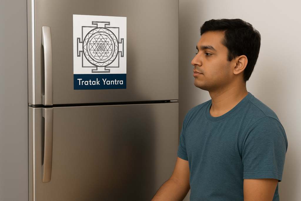 Traditional Tratak Yantra used for concentration, third eye meditation, and inner awareness.