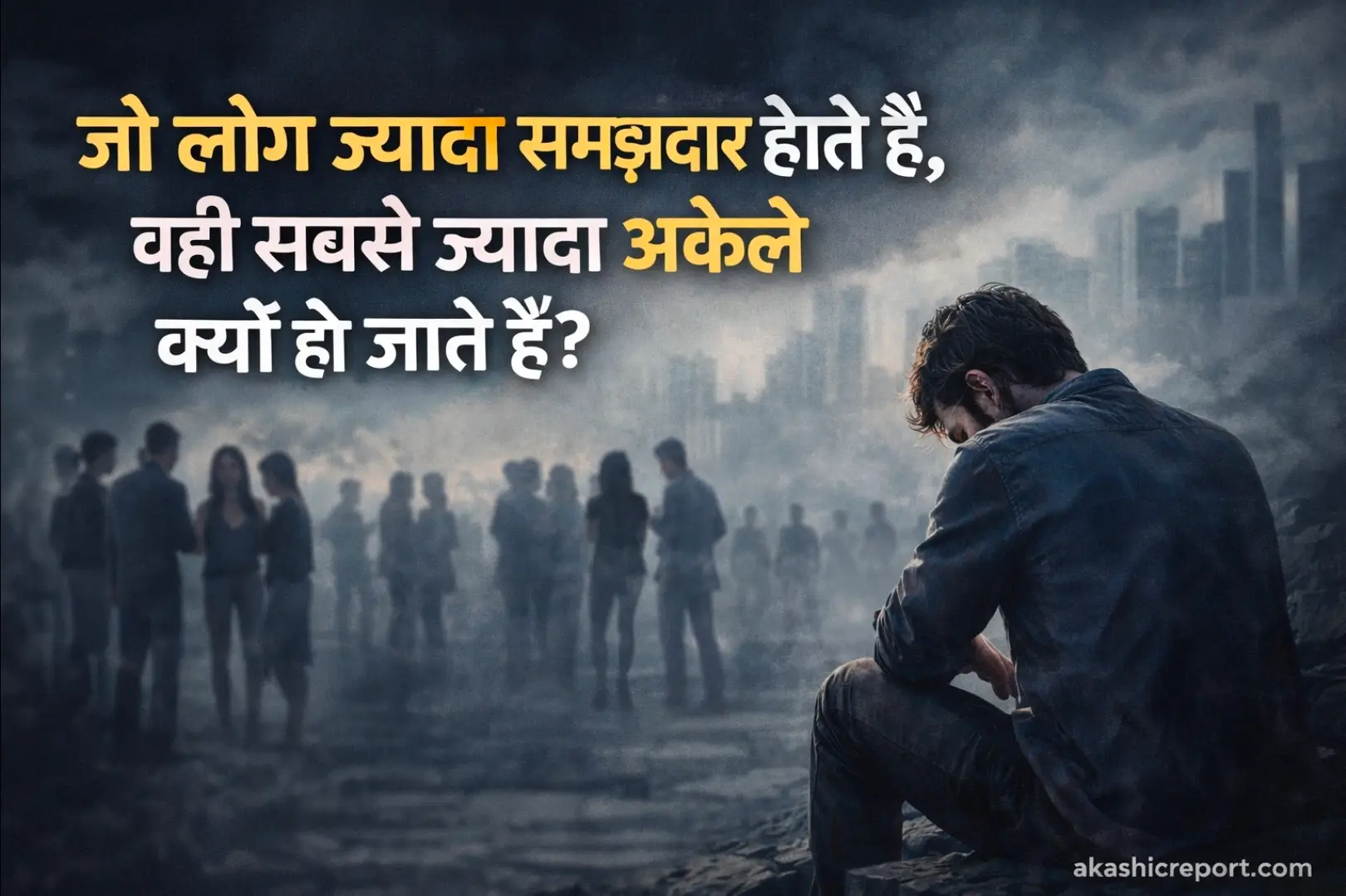 अकेलापन महसूस करता समझदार व्यक्ति, गहराई से सोचता हुआ इंसान